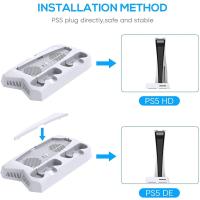 PS5 DİKEY TUTUCU FANLI -2XJOYSTİCK ŞARJLI -OYUN CD BÖLMELİ STAND