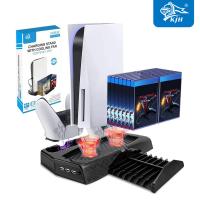 PS5 DİKEY TUTUCU FANLI -2XJOYSTİCK ŞARJLI -OYUN CD BÖLMELİ STAND