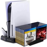 PS5 DİKEY TUTUCU FANLI -2XJOYSTİCK ŞARJLI -OYUN CD BÖLMELİ STAND